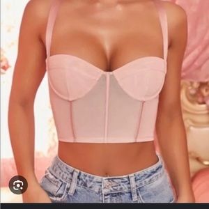 Oh Polly Love Letter Corset Top Pink